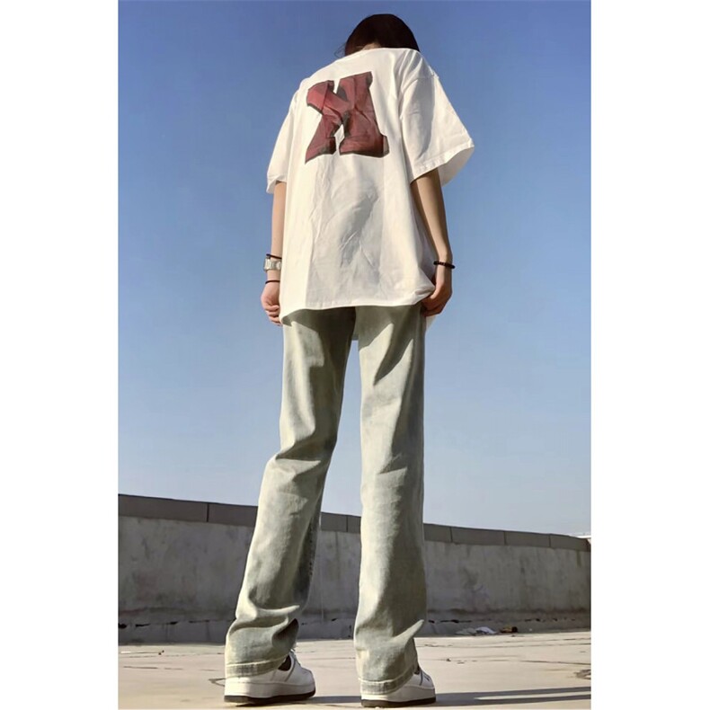 2024春款修身微喇复古弹力牛仔裤715-6-BK01P50，男装牛仔裤，星座715-6