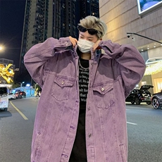 美式复古春秋水洗牛仔外套男高街痞帅百搭oversize夹克JC2212-P65，男装工装外套，星座1008