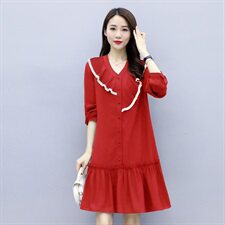 休闲时尚连衣裙潮流舒适2021年春季中长款优雅气质，女装连衣裙，安之芮娜