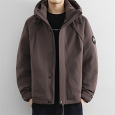 90鸭绒美式工装御寒羽绒服男冬季2025新款连帽冲锋衣保暖外套，男装夹克，星座914