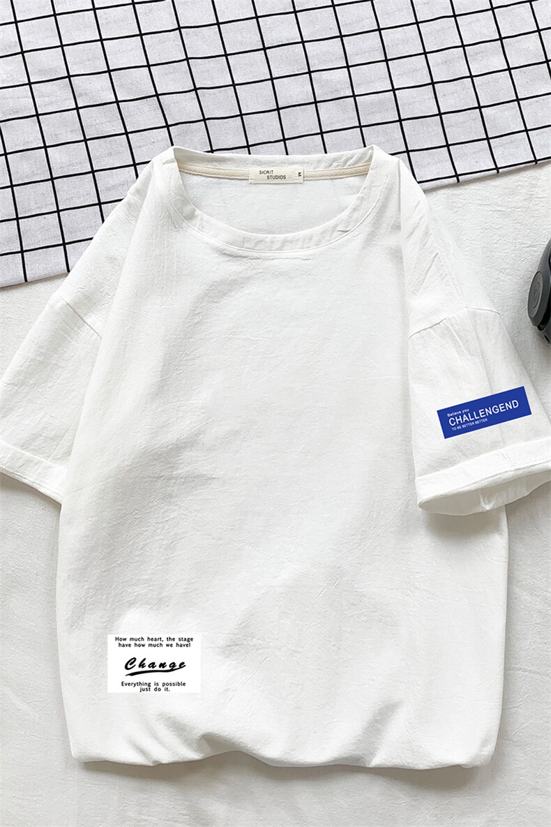 YT26062-P30亚短袖t恤男大码五分袖男宽松七分袖港风摆拍,男装T恤,电商A040