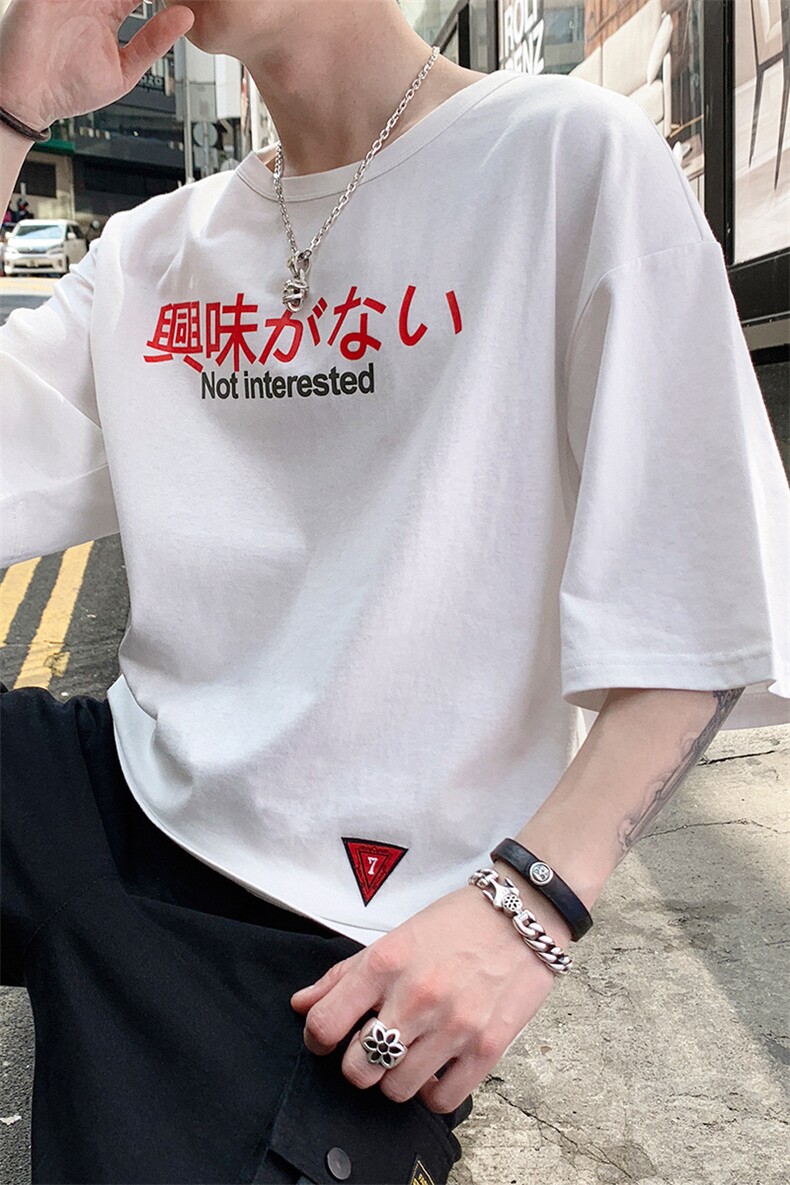 2021新款夏季日系原宿短袖t恤韩版半截袖纯棉体恤上衣男DS346TP15,男装T恤,电商A102