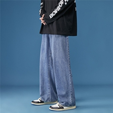！2023新品复古慵懒垂感牛仔裤宽松显瘦阔腿裤XN70P45控58，男装牛仔裤，A247A