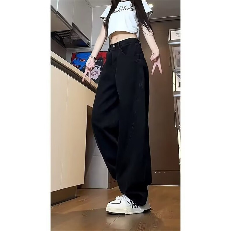 美式高街复古牛仔裤男春秋季新款设计感vibe工装直筒阔腿裤NZX45,男装牛仔裤,星座516A