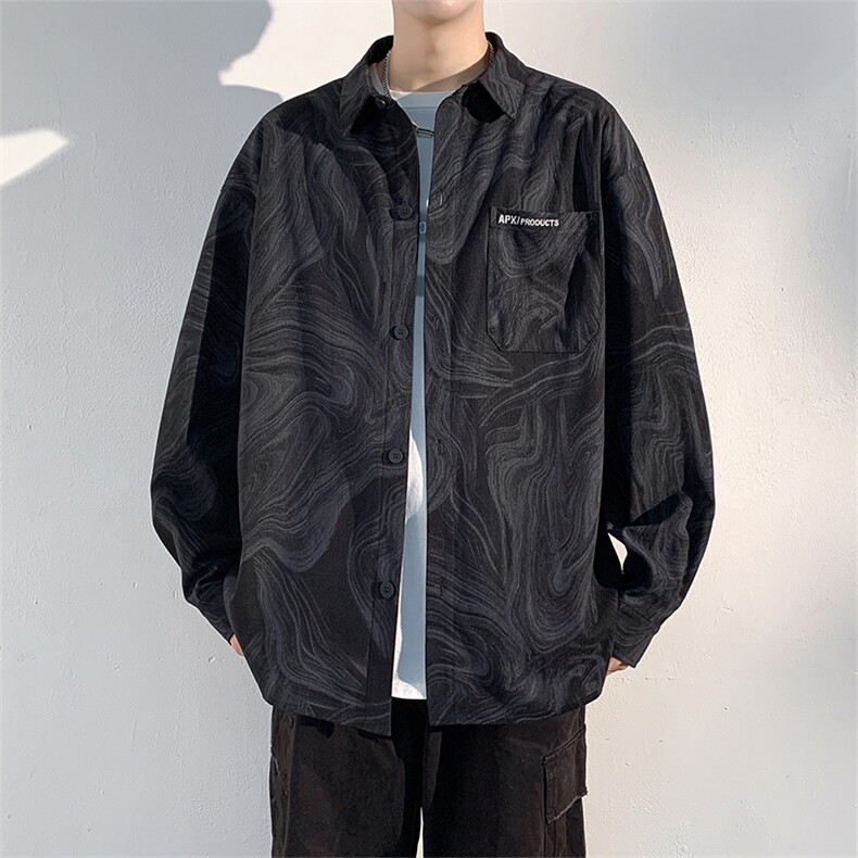 G806-P45秋季新款港风休闲宽松长袖衬衫男，男装衬衫，星座1204