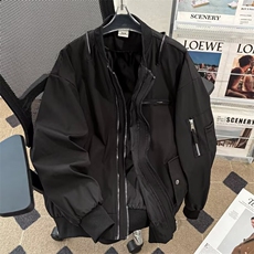 双拉链飞行服夹克男女春秋休闲短款外套上衣8896P70，男装夹克，星座410-2