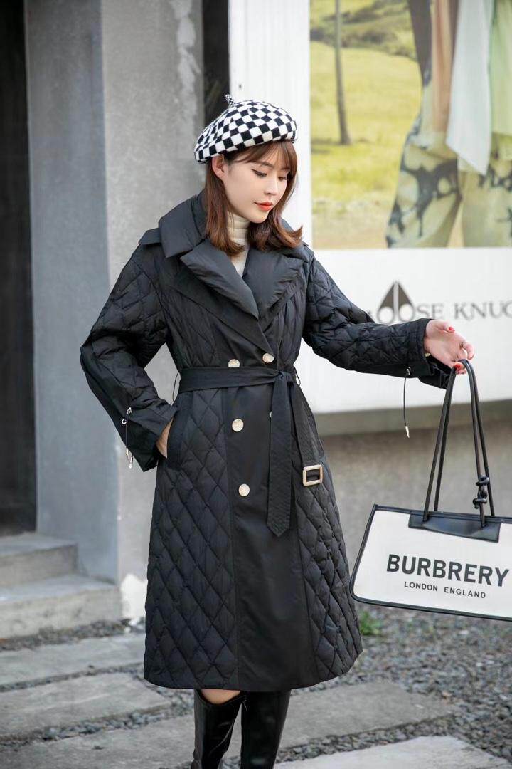 2021新款长风衣设计款羽绒服，女装风衣，优彩