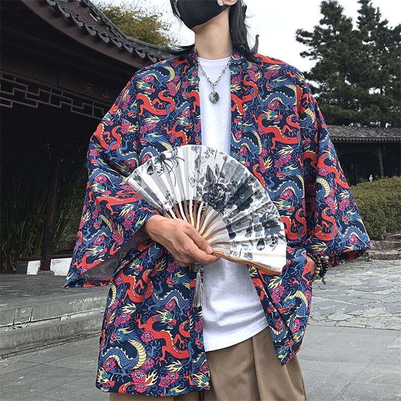 夏季新款大码新中式防晒服薄外套情侣开衫道袍披风汉服F20/P40，男装防晒衣，钱塘713