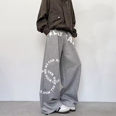 YC0781-P48运动印花裤男秋季新款宽松大码直筒裤子潮流休闲长裤，男装休闲裤，电商C233