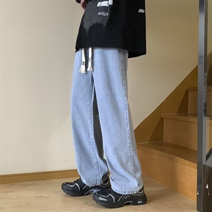 跑量复古美式牛仔裤男春季直筒裤子宽松vibe高街拖地裤N5820-P30图片