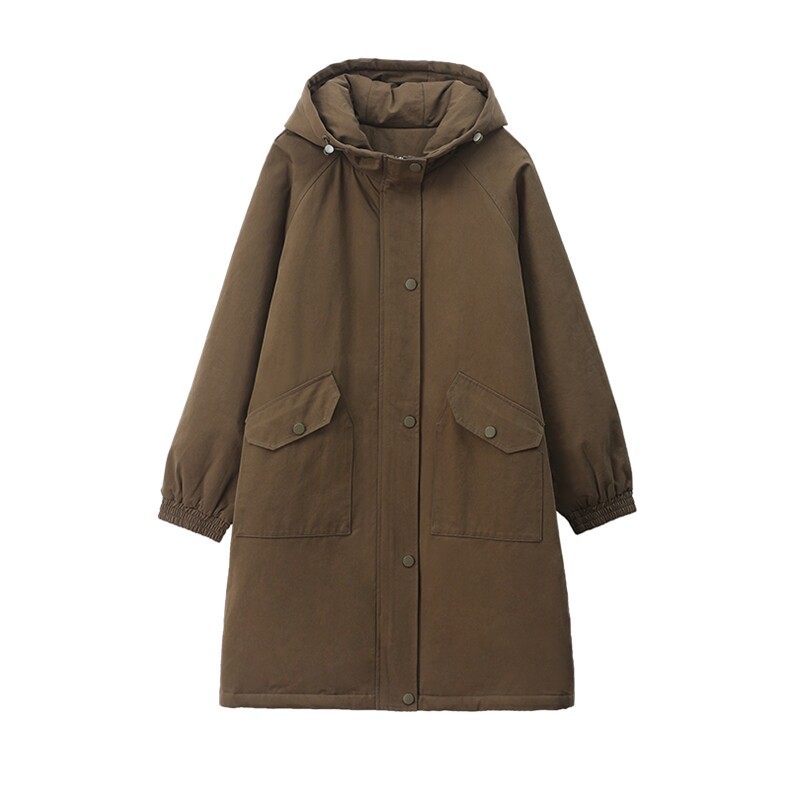 时尚宽松显瘦长款派克服女冬季新款加厚保暖外套大码女装棉服,女装派克服,韩派