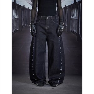 重工手工钉珠百搭个性休闲街头裤子直筒牛仔裤NN021，男装牛仔裤，星座516A