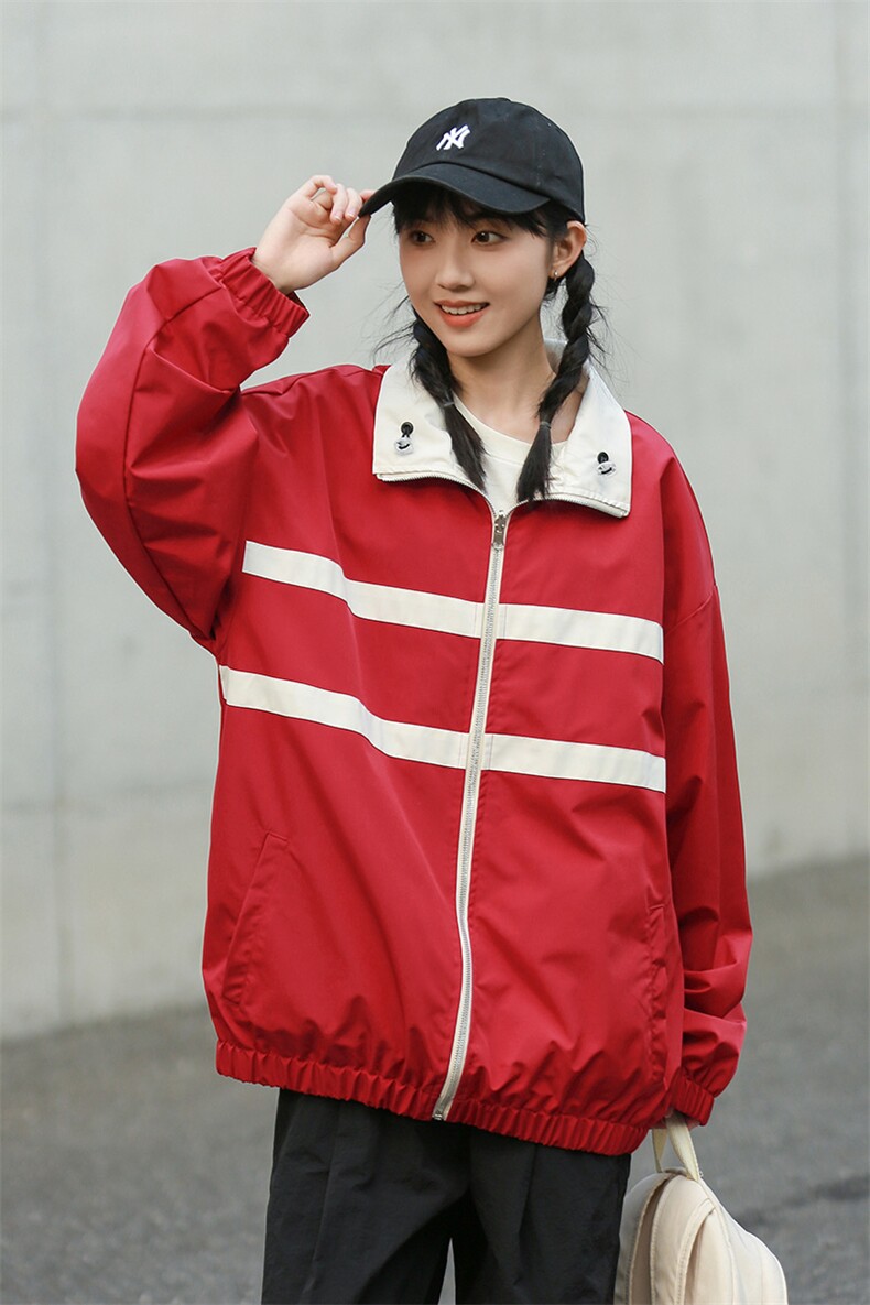 两面穿时尚连帽冲锋衣外套夹克学生棒球服团体班服,男装夹克,星座301D-5(原星座1415）