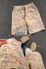 B221美式ins高街暗黑宽松民族风五分裤短裤LK25541-特P28控58，男装休闲裤，电商B221