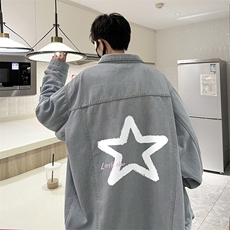 牛仔夹克男大码牛仔外套男茄克NJ77286-P60加绒款-P75，男装夹克，电商A040