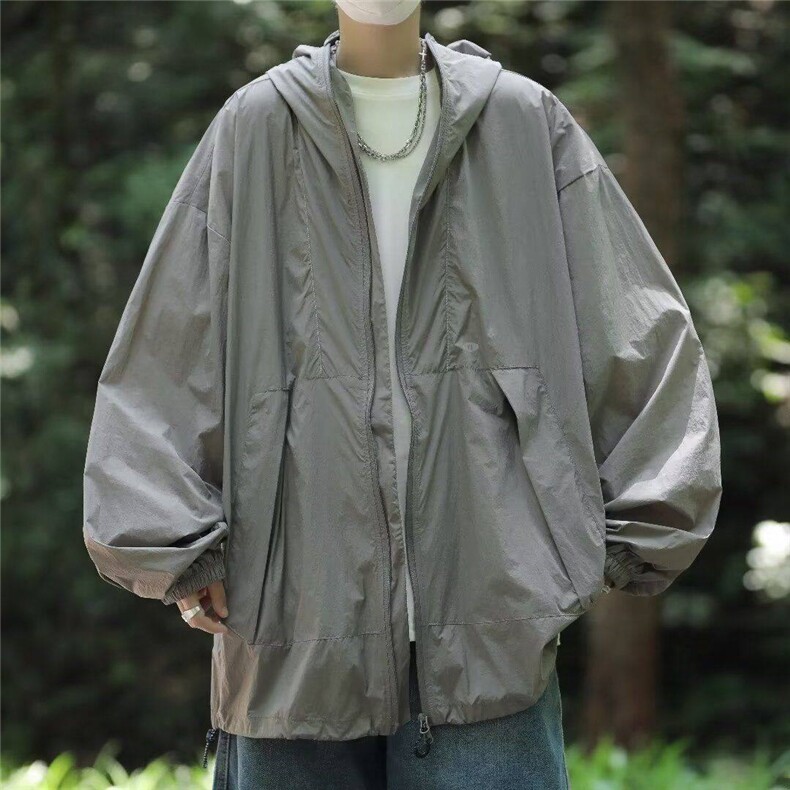 防晒衣男夏季薄款山系户外机能连帽外套宽松遮阳防晒服FS21p38,男装防晒衣,电商D315