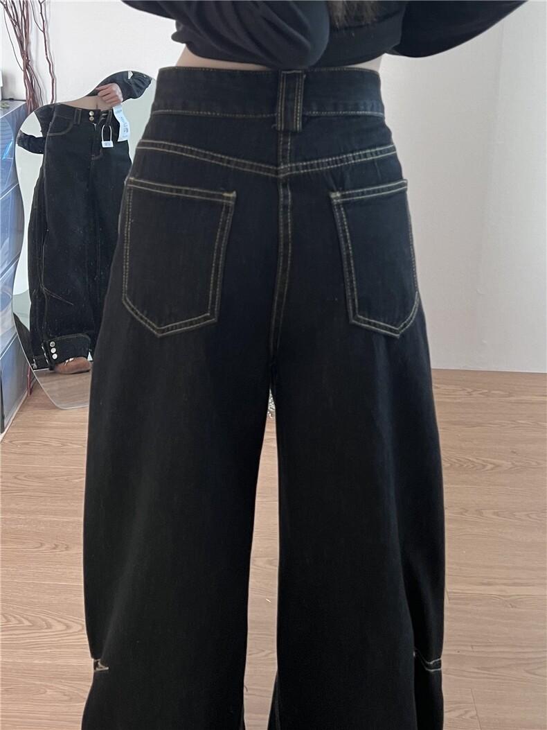 女风抖音质量设计感翻遍排扣牛仔裤ZK0305-P65,男装牛仔裤,星座313A(原308A-2)
