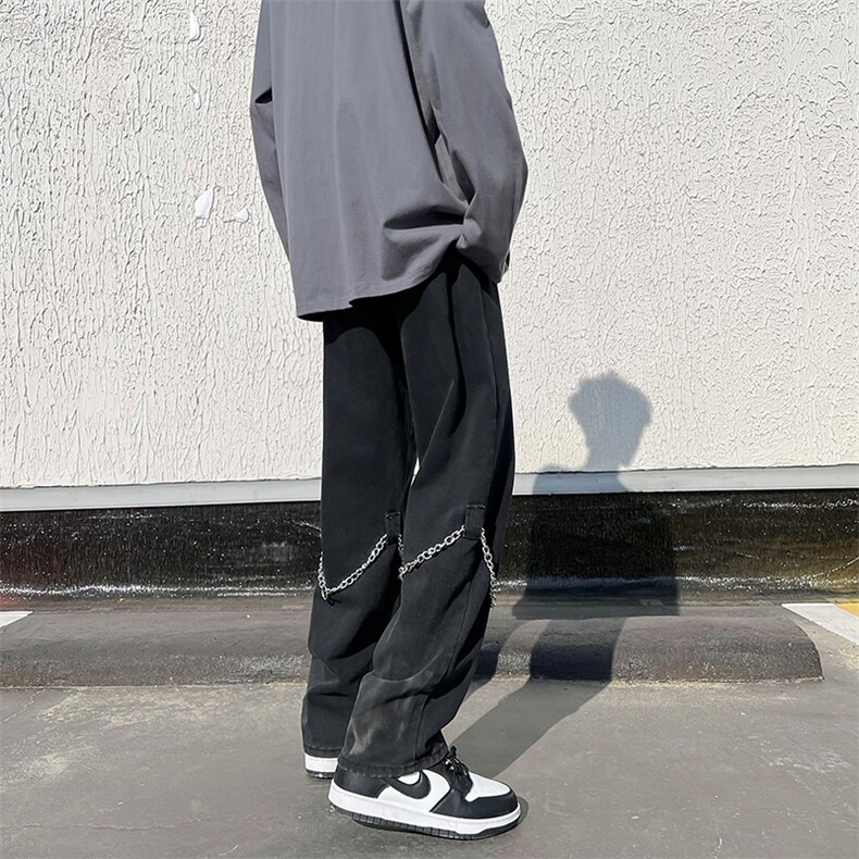 hiphop炸街裤子高街ins潮美式牛仔裤男K1339P45,男装牛仔裤,星座1116-2