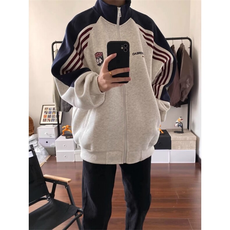 拼接织带运动休闲外套女春秋学院风拉链卫衣开衫棒球服WY8060,女装短外套,星座516A