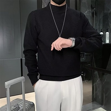 毛衣男士秋冬季潮流针织衫保暖线衣包芯纱半高领波浪打底衫男M803，男装针织衫/毛衣，星座1116A-2（原606A-1）