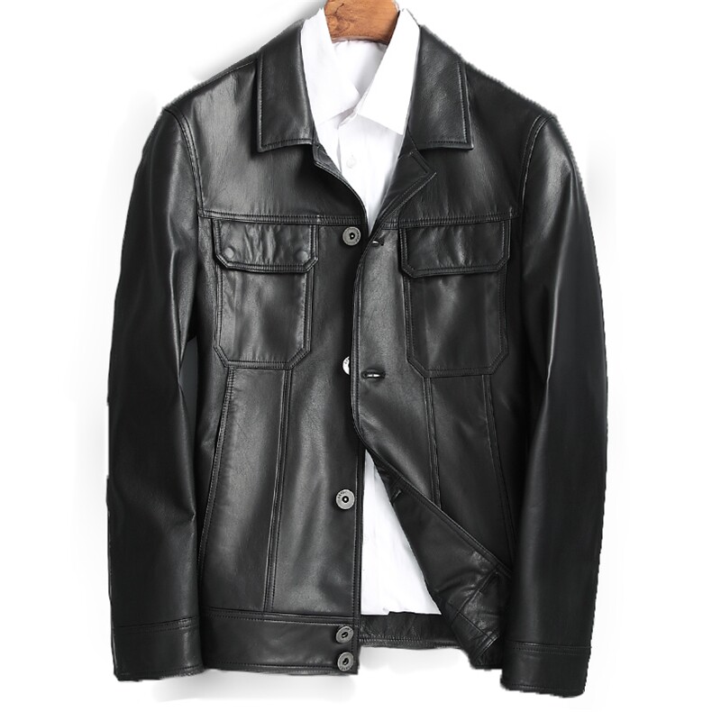 2023秋冬新款海宁皮衣男牛皮夹克韩版休闲男装P600，男装皮衣，电商B360