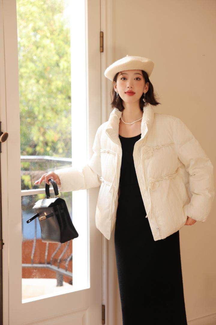 女人味玫瑰花羽绒服（90绒），女装羽绒服，卡西姆