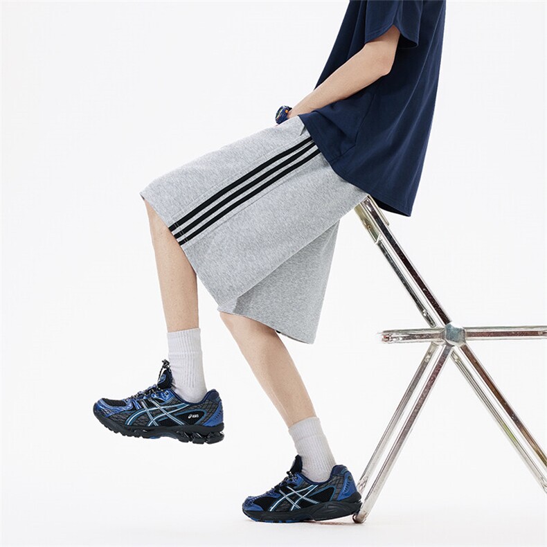 抖音得物高品质二开重磅华棉夏季三条杠织带短裤休闲运动五分裤,男装牛仔裤,电商A486
