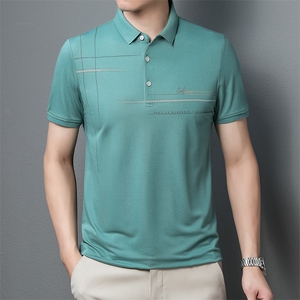 夏季新款男士翻领短袖t恤中年有领男装上衣服休闲POLO衫图片