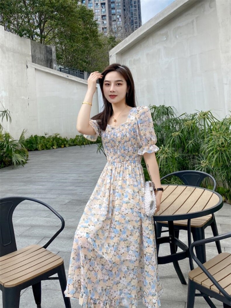 夏季新款碎花连衣裙，女装连衣裙，锦心绣