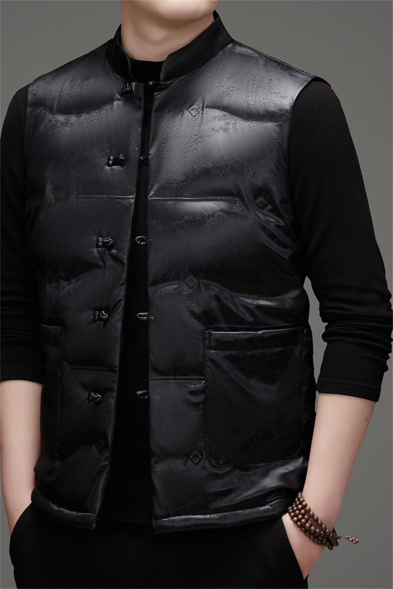 风羽绒服唐装马甲90绒羽绒服男复古盘扣中式唐装TR2816-P145,男装羽绒服,星座1105-3