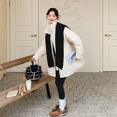 韩版宽松风衣羽绒服+披肩（90绒100-120g)-2C016-9053-P330-K480，女装羽绒服，2C016