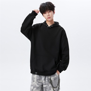 抖音得物品质二开 380克全棉秋冬美式宽松两粒扣连帽卫衣CM22图片