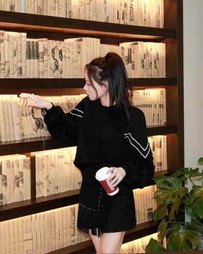 条形烫钻花边美衣，补单从未间断过！，女装，春信拙源