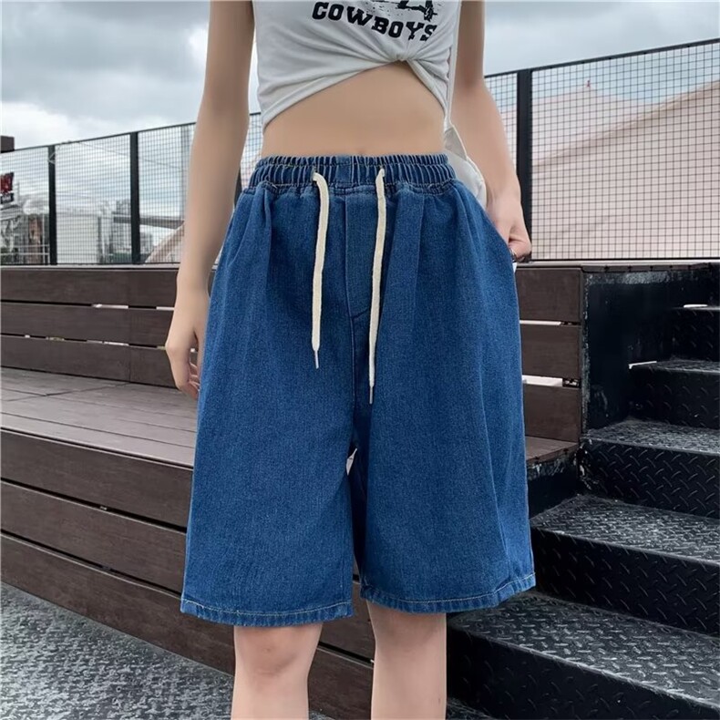 水洗直筒裤日系简约流行文艺新款牛仔裤潮流气质五分裤夏季浅色,男装牛仔裤,四季星座218-1
