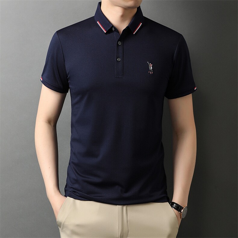 夏季新款男士翻领短袖t恤中年有领男装上衣服休闲POLO衫,男装T恤,电商B212（原钱塘6029）