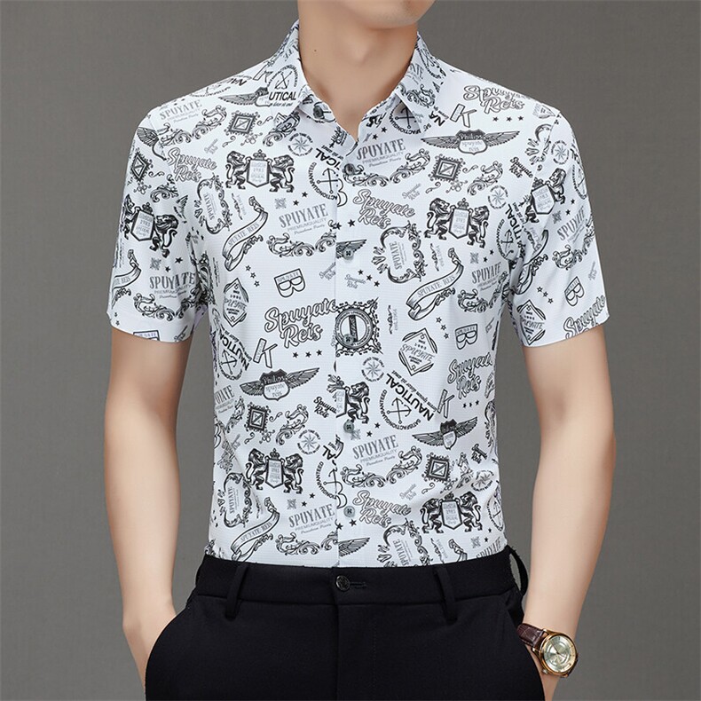 BGW-K425113夏季新款男士短袖衬衣百搭衬衫商务时尚男装图片