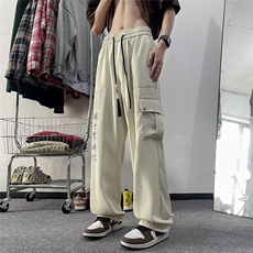 休闲裤男韩版潮流高街帅气字母2024夏季ins束脚长裤K5079-P39，男装休闲裤，星座412-3