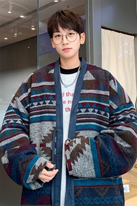 8XL-M 特大码夹克男新中式道袍双面穿风夹克外套男JK1308P118图片