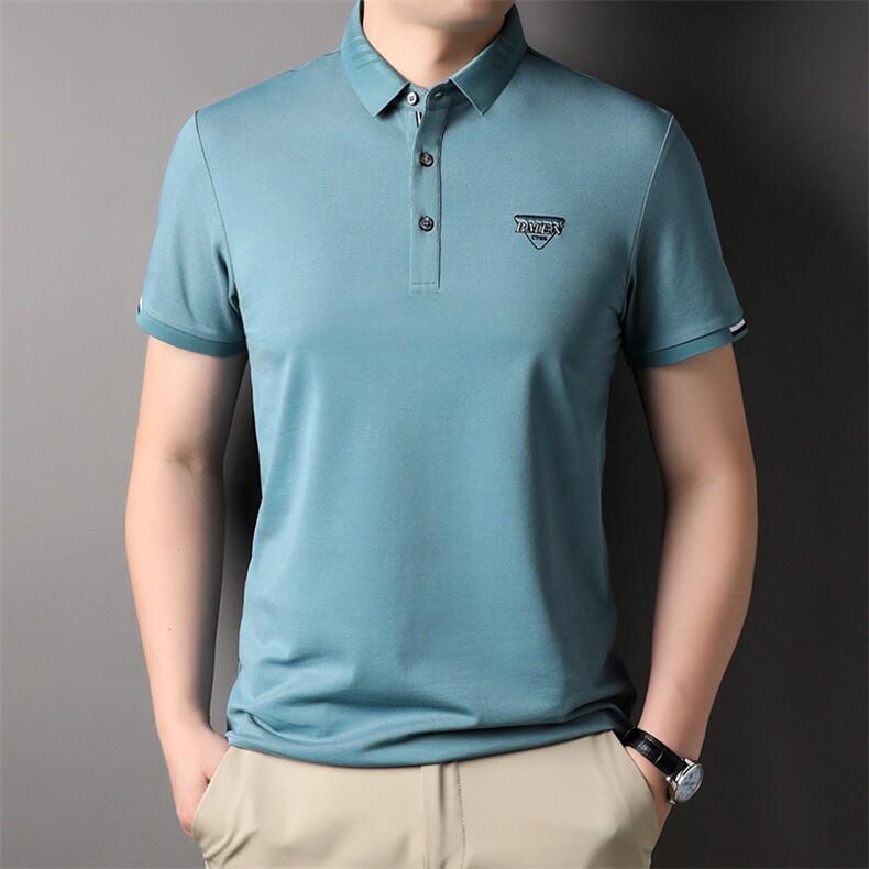 2023夏季新款男短袖T恤商务休闲男装中年翻领polo衫半袖保罗上衣,男装T恤,电商B212（原钱塘6029）