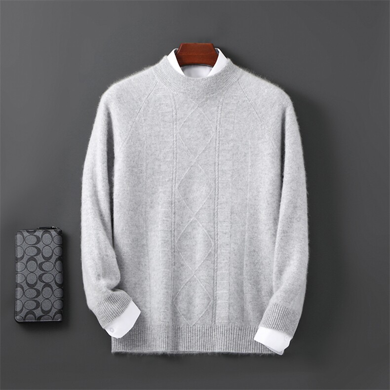 2025年秋季新款表达男士12针大方口半高领加厚保暖羊毛衫，男装羊毛衫，邓利维