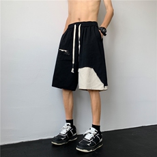 DXK8053-P40拼接设计感短裤男夏季美式运动裤子潮牌休闲五分裤，男装牛仔裤，星座603-2