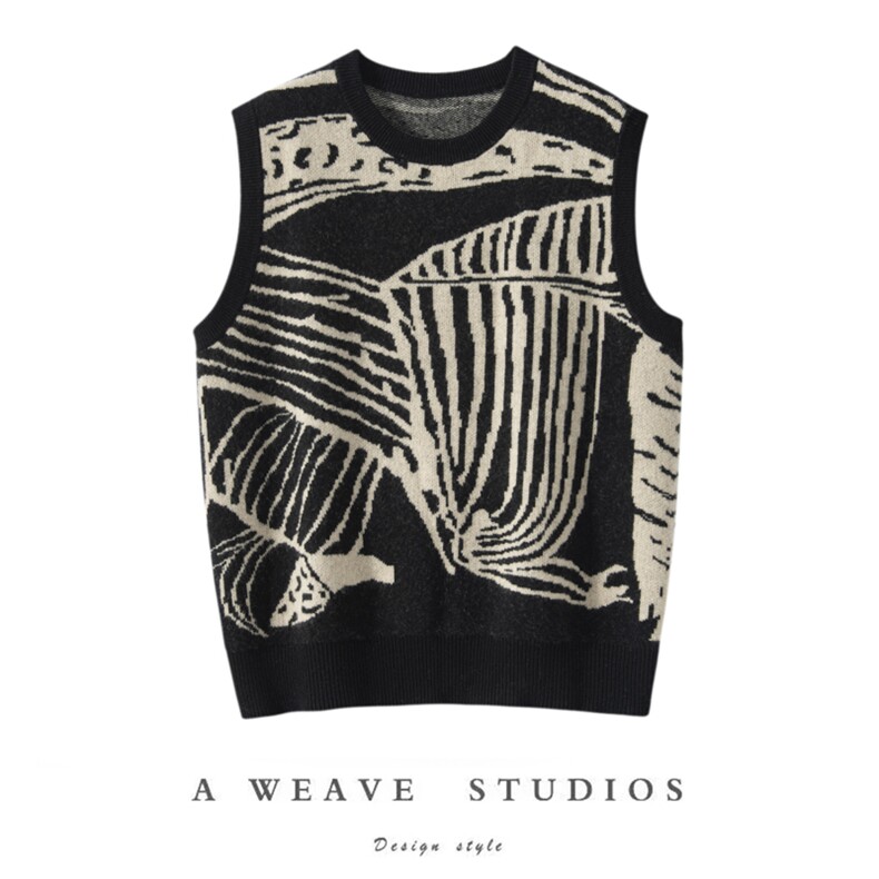 2024秋季新款时尚圆领女士套头衫通勤百搭马甲35%羊绒，女装马甲，亿嘉羊绒