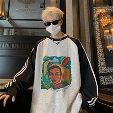 抖音得物供货提供视频秋冬重磅美式宽松织带圆领卫衣0730，男装卫衣，电商A486