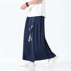 夏季新款大码风汉服飘带改良宋裤男女裙裤阔腿裤潮K259/P85，男装民族服装，电商A221A