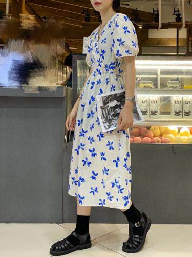 夏季新款花连衣裙，女装连衣裙，日の谷