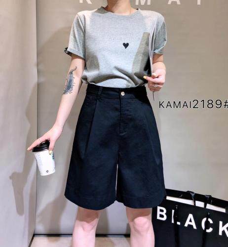 三色水洗短裤，女装，卡麦