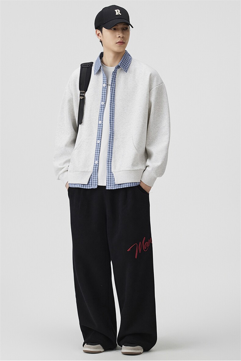 秋季现货假俩件宽松衬衫领开衫卫衣男DSA157B-W6713-特P43,男装卫衣,电商A157B