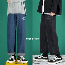 主推秋冬心电图牛仔裤宽松直筒老爹裤X715  NZ007 批45控68图片