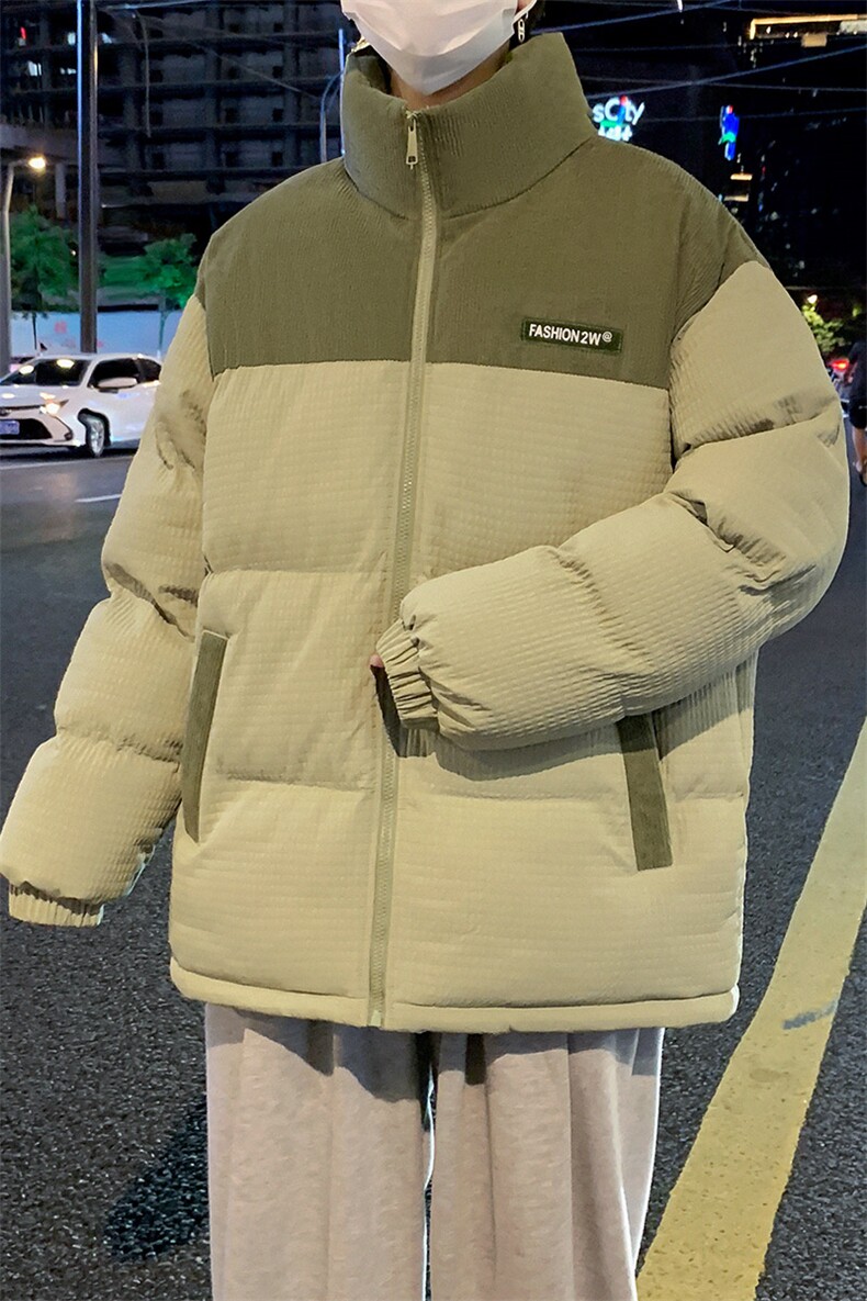 港风冬季新款潮牌棉袄外套玉米格加厚棉衣面包服A436-0899-P85,男装棉衣,电商A436