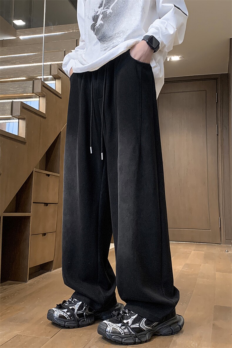 供抖音主推男港风秋冬休闲百搭阔腿裤X416B-1-KL951-P60限88,男装休闲裤,星座416B-1